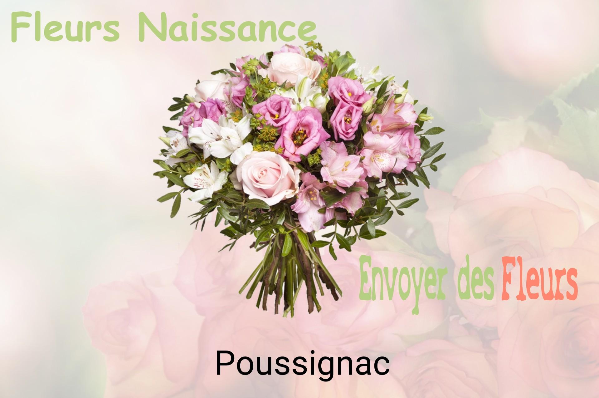 Bouquet de fleurs de naissance livré à Poussignac