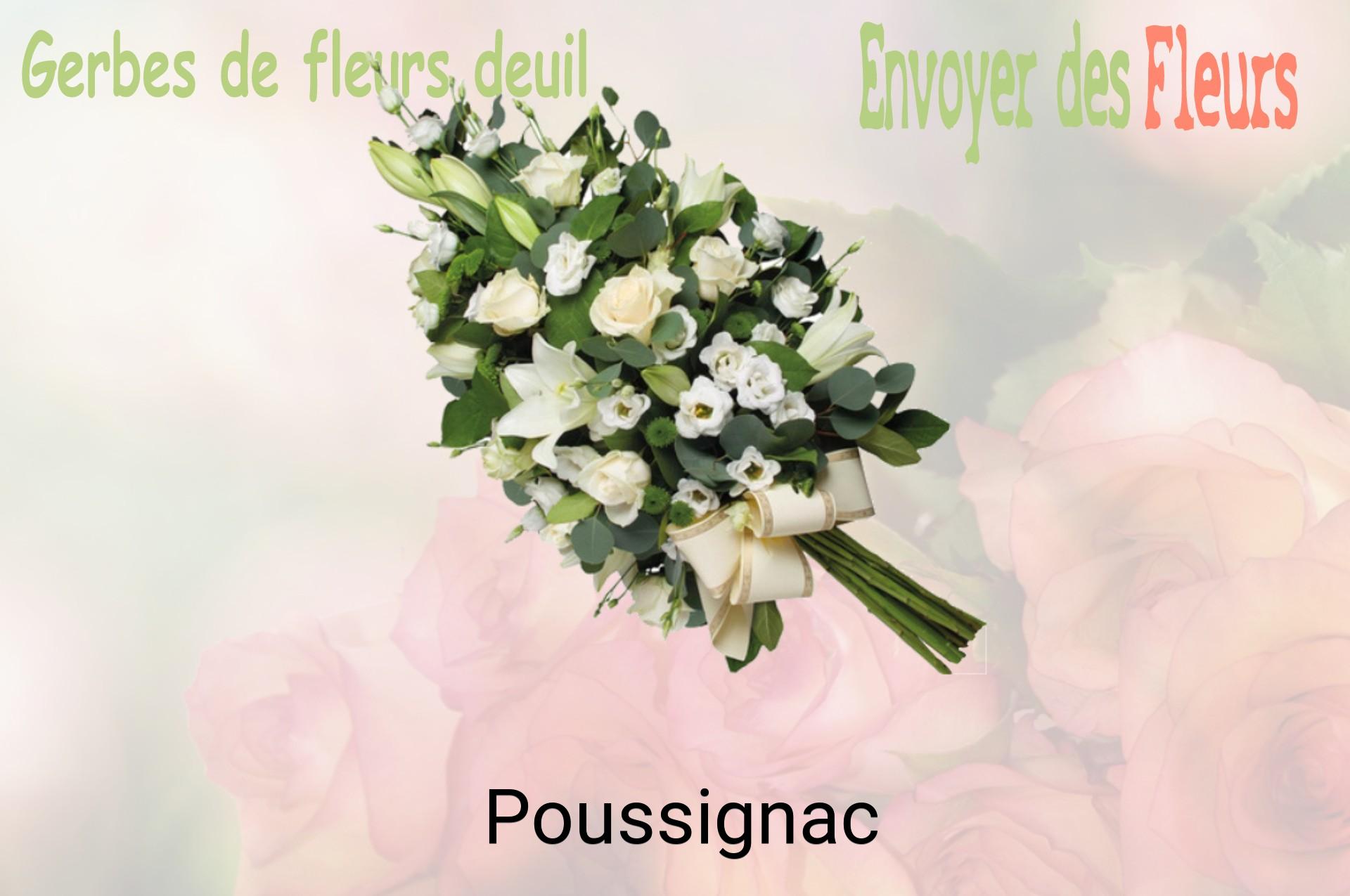 Gerbe de fleurs de deuil livrée à Poussignac